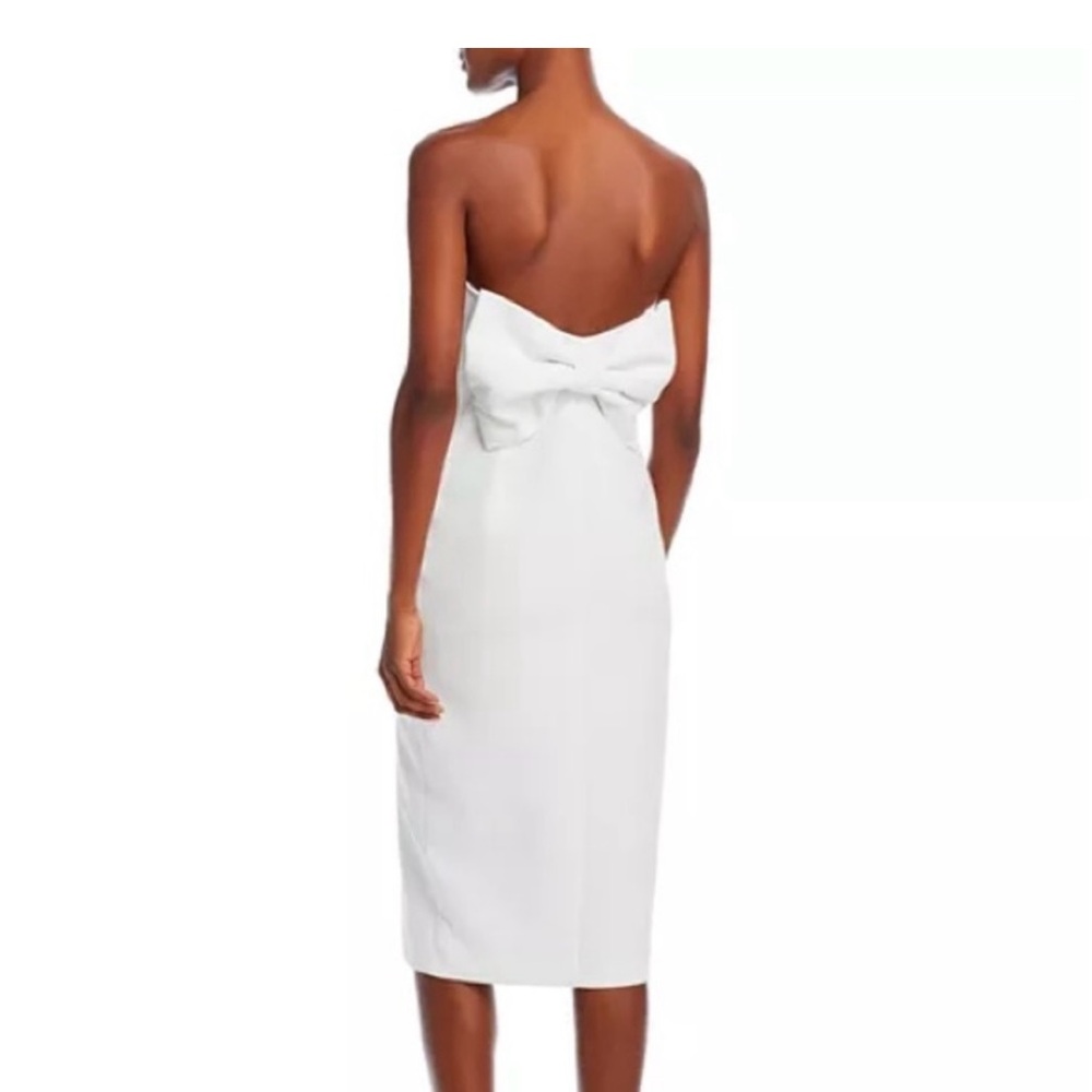 Amanda Uprichard Strapless White Dress with Bow